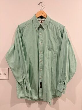 Tommy Hilfiger Light Mint Green Button-Down Dress Shirt